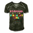 Stepdad Of The Birthday Girl Funny Donut Birthday Men's Short Sleeve V-neck 3D Print Retro Tshirt Forest