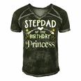 Stepdad Of The Birthday Princess Matching Family Men's Short Sleeve V-neck 3D Print Retro Tshirt Forest