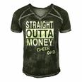Straight Outta Money Cheer Dad Funny Men's Short Sleeve V-neck 3D Print Retro Tshirt Forest