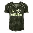 The Grillfather Funny Bbq Dad Bbq Grill Dad Grilling Men's Short Sleeve V-neck 3D Print Retro Tshirt Forest