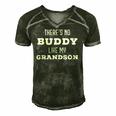 Theres No Buddy Like My Grandson Matching Grandpa Men's Short Sleeve V-neck 3D Print Retro Tshirt Forest