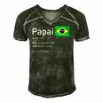 This Definition Of Papai Brazilian Father Brazil Flag Classic Men's Short Sleeve V-neck 3D Print Retro Tshirt Forest