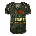 This Is My Lucky Fishing Do Not Wash Funny Fisherman Men's Short Sleeve V-neck 3D Print Retro Tshirt Forest