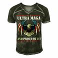 Ultra Maga Eagle Vintage Men's Short Sleeve V-neck 3D Print Retro Tshirt Forest