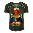 Ultra Maga Trump Happy 4Th Of July American Flag Men's Short Sleeve V-neck 3D Print Retro Tshirt Forest