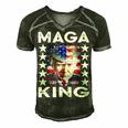 Ultra Mega King Trump Vintage American Us Flag Anti Biden Men's Short Sleeve V-neck 3D Print Retro Tshirt Forest