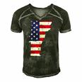 Vermont Map State American Flag 4Th Of July Pride Tee Men's Short Sleeve V-neck 3D Print Retro Tshirt Forest