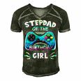 Video Game Birthday Party Stepdad Of The Bday Girl Matching Men's Short Sleeve V-neck 3D Print Retro Tshirt Forest