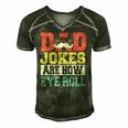 Vintage Dad Jokes Are How Eye Roll Happy Fathers Day Men's Short Sleeve V-neck 3D Print Retro Tshirt Forest