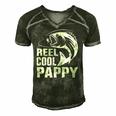Vintage Reel Cool Pappy Fishing Fathers Day Gift Men's Short Sleeve V-neck 3D Print Retro Tshirt Forest