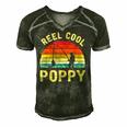 Vintage Reel Cool Poppy Fish Fishing Fathers Day Gift Classic Men's Short Sleeve V-neck 3D Print Retro Tshirt Forest