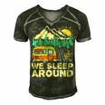 We Sleep Funny Camping Men's Short Sleeve V-neck 3D Print Retro Tshirt Forest