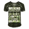 Weekend Forecast Camping With A Chance 21 Shirt Men's Short Sleeve V-neck 3D Print Retro Tshirt Forest