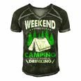 Weekend Forecast Camping With A Chance Of Drinking Funny Men's Short Sleeve V-neck 3D Print Retro Tshirt Forest