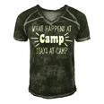 What Happens At Camp Stays Shirt Funny Men Women Camping Men's Short Sleeve V-neck 3D Print Retro Tshirt Forest