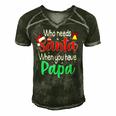 Who Needs Santa When You Have Papa Christmas Gift Men's Short Sleeve V-neck 3D Print Retro Tshirt Forest