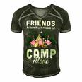 Womens Friends Dont Let Friends Camp Alone Wine Camping Flamingo T Shirt Men's Short Sleeve V-neck 3D Print Retro Tshirt Forest