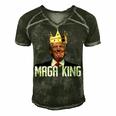 Womens Maga King Shirt The Great Maga King Trump Ultra Maga Men's Short Sleeve V-neck 3D Print Retro Tshirt Forest