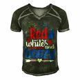 Womens Red White And Boozy Alcohol Booze 4Th Of July Beer Party Men's Short Sleeve V-neck 3D Print Retro Tshirt Forest