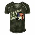 Womens The Great Maga King Trump Ultra Maga Men's Short Sleeve V-neck 3D Print Retro Tshirt Forest