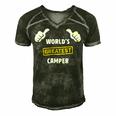 Worlds Greatest Camper Funny Camping Gift Camp T Shirt Men's Short Sleeve V-neck 3D Print Retro Tshirt Forest