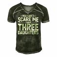 You Cant Scare Me I Have Three Daughters Funny Fathers Day Men's Short Sleeve V-neck 3D Print Retro Tshirt Forest