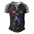 4Th Of July Dabbing Uncle Sam Costume Patriotic Men's Henley Raglan T-Shirt Black Grey