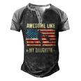 4Th Of July Awesome Like My Daughter Vintage Fathers Day Men's Henley Shirt Raglan Sleeve 3D Print T-shirt Black Grey