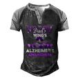 Alzheimers Awareness Products Dads Wings Memorial Men's Henley Raglan T-Shirt Black Grey