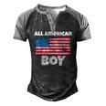 All American Boy Usa Flag Distressed 4Th Of July Men's Henley Raglan T-Shirt Black Grey