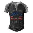 American Flag Golden Retriever Dad 4Th Of July Fathers Day Zip Men's Henley Shirt Raglan Sleeve 3D Print T-shirt Black Grey
