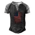 American Flag4th Of July Patriotic Usa Flag Men's Henley Raglan T-Shirt Black Grey