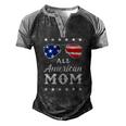 Womens All American Mom Us Flag Sunglasses 4Th Of July Men's Henley Raglan T-Shirt Black Grey