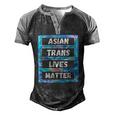 Asian Trans Lives Matter Lgbtq Transsexual Pride Flag Men's Henley Raglan T-Shirt Black Grey