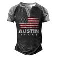 Austin Texas 4Th Of July American Flag Usa America Patriotic Men's Henley Raglan T-Shirt Black Grey