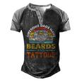 Awesome Dads Have Beards And Tattoo Men's Henley Raglan T-Shirt Black Grey