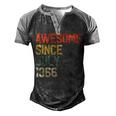 Awesome Since July 1966 Men Woman 55Th Birthday 55 Year Old Men's Henley Shirt Raglan Sleeve 3D Print T-shirt Black Grey