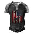 Beagle Dog Usa American Flag 4Th Of July Patriotic Men's Henley Raglan T-Shirt Black Grey
