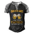 Beer Me Im The Father Of The Bride Fathers Day Men's Henley Raglan T-Shirt Black Grey