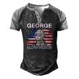 Beer George Sloshington American Flag 4Th Of July Men's Henley Raglan T-Shirt Black Grey