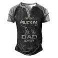 Best Buckin Dad Ever Fathers Day Gif Men's Henley Raglan T-Shirt Black Grey