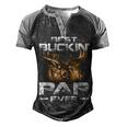 Best Buckin Pap Ever Deer Hunting Bucking Father Men's Henley Shirt Raglan Sleeve 3D Print T-shirt Black Grey