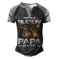 Best Buckin Papa Ever Deer Hunting Bucking Father Men's Henley Shirt Raglan Sleeve 3D Print T-shirt Black Grey
