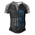 Best Dad Ever Us American Flag For Fathers Day Men's Henley Raglan T-Shirt Black Grey