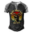 Best Goat Dad Ever Face Retro Vintage Sunset Men's Henley Shirt Raglan Sleeve 3D Print T-shirt Black Grey