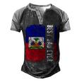 Best Haitian Dad Ever Haiti Daddy Fathers Day Men's Henley Shirt Raglan Sleeve 3D Print T-shirt Black Grey
