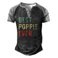 Best Poppie Ever Cool Vintage Fathers Day Men's Henley Raglan T-Shirt Black Grey