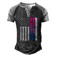 Bisexual Pride Us American Flag Love Wins Lgbt Bi Pride Men's Henley Raglan T-Shirt Black Grey