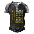 Black Father Black King Fathers Day Men's Henley Raglan T-Shirt Black Grey