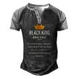 Black Father Noun Black King A Hardworking Intelligent Male Of African Heritage Who Is A Noble Men's Henley Raglan T-Shirt Black Grey